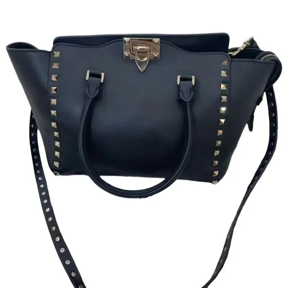 Valentino Garavani Navy Rock Stud 2 Way Bag Authentic New Condituon
